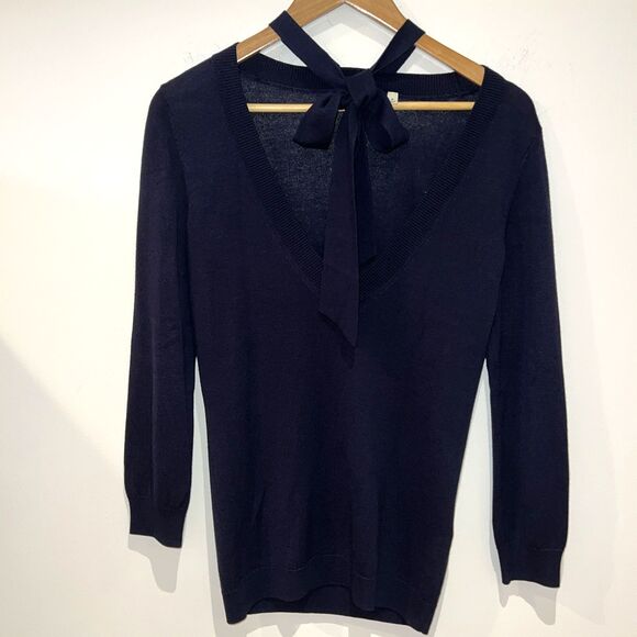 AG Adriano Goldschmied Womens Long Sleeve Pullover Sweater Neck Tie Silk Blend M - Picture 6 of 16